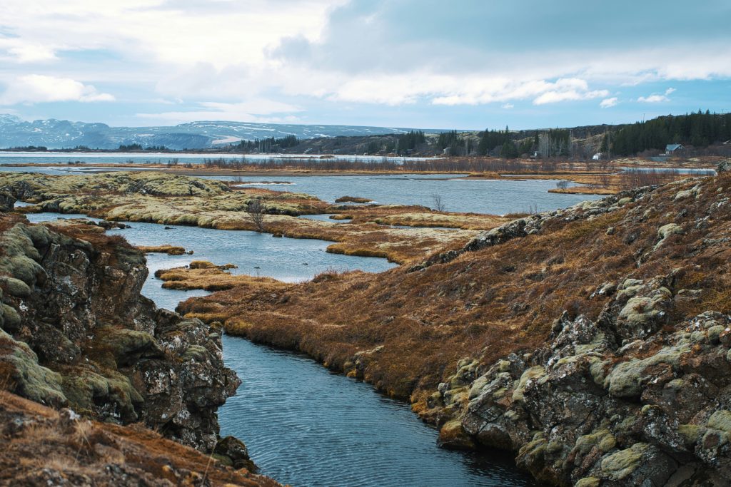 Near the Silfra fissure in Iceland